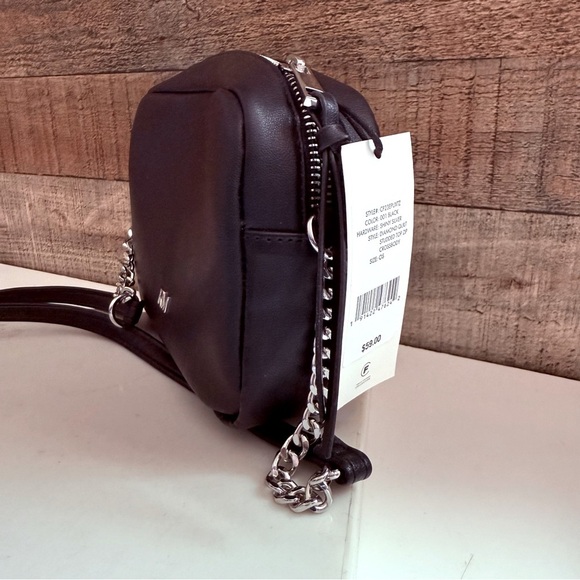 NWT Rebecca Minkoff Vegan Leather Black Quilted Studded Crossbody Bag - Picture 5 of 7